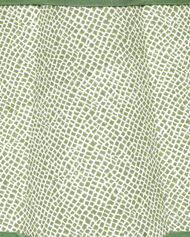 Calcada Tile Print Scalloped Lampshade - Green