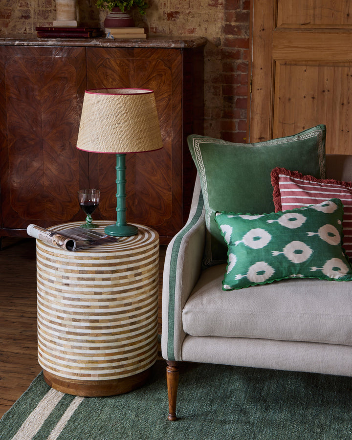 Havana Stripe Bone Inlay Side Table