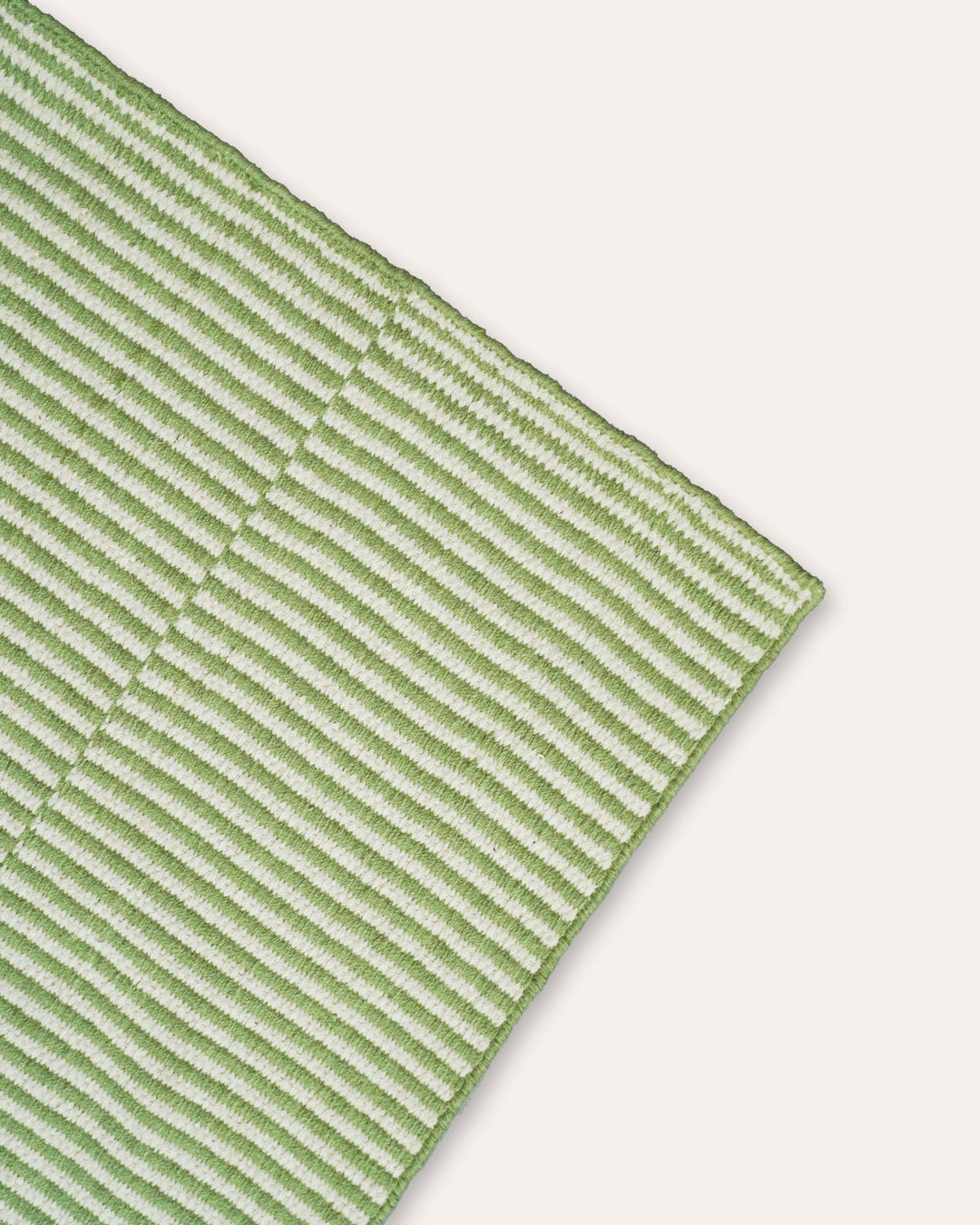 Striped Panel Wool Runner - Green