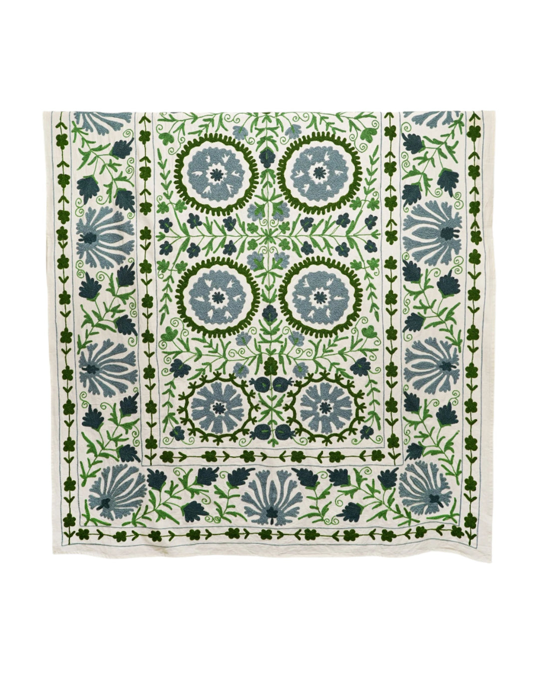 Dumaloq Suzani Throw - Green/Blue