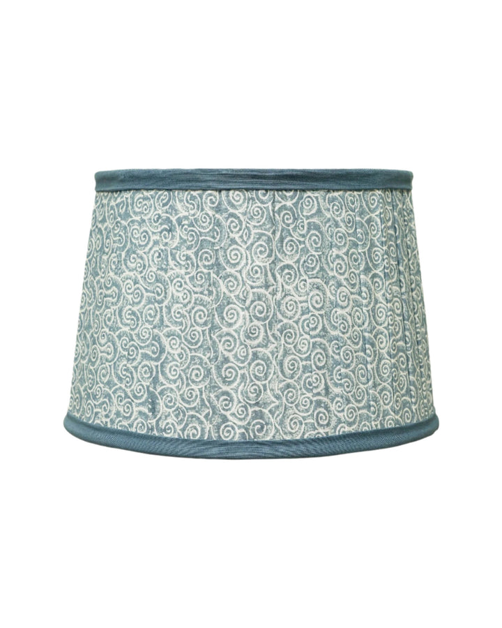 Remolino Swirl Print Pleated Lampshade - Blue