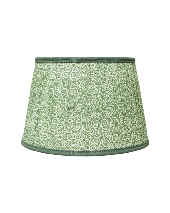 Remolino Swirl Print Pleated Lampshade - Green