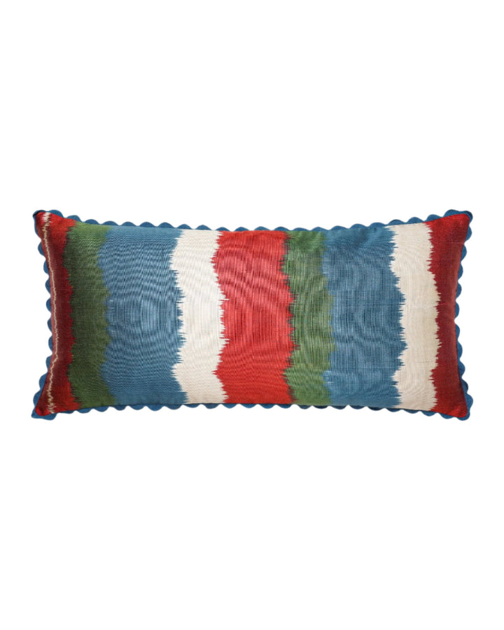 Silk Ikat Striped Cushion - Multi