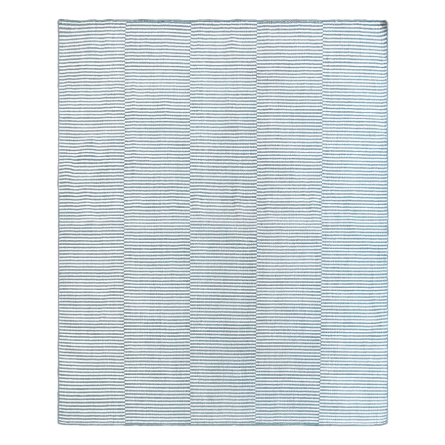 Blue Panel Striped Wool Rug