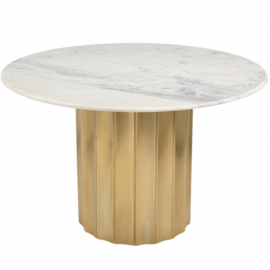 Round dining table hotsell with brass base