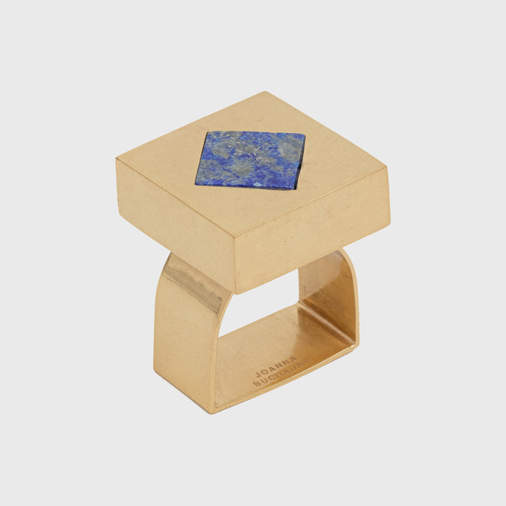 Lapis Lazuli Deco Cube Napkin Rings - Set of 4