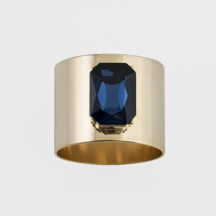 Sapphire Single Gem Napkin Rings - Pair