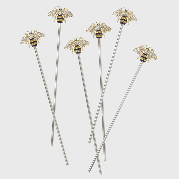 Stripey Bee Swizzle sticks