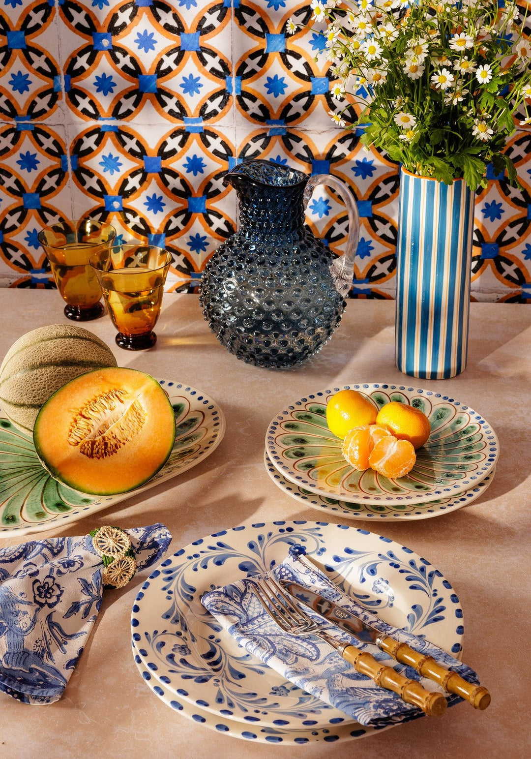Sophia Dinner Plate, Blue Set of 4