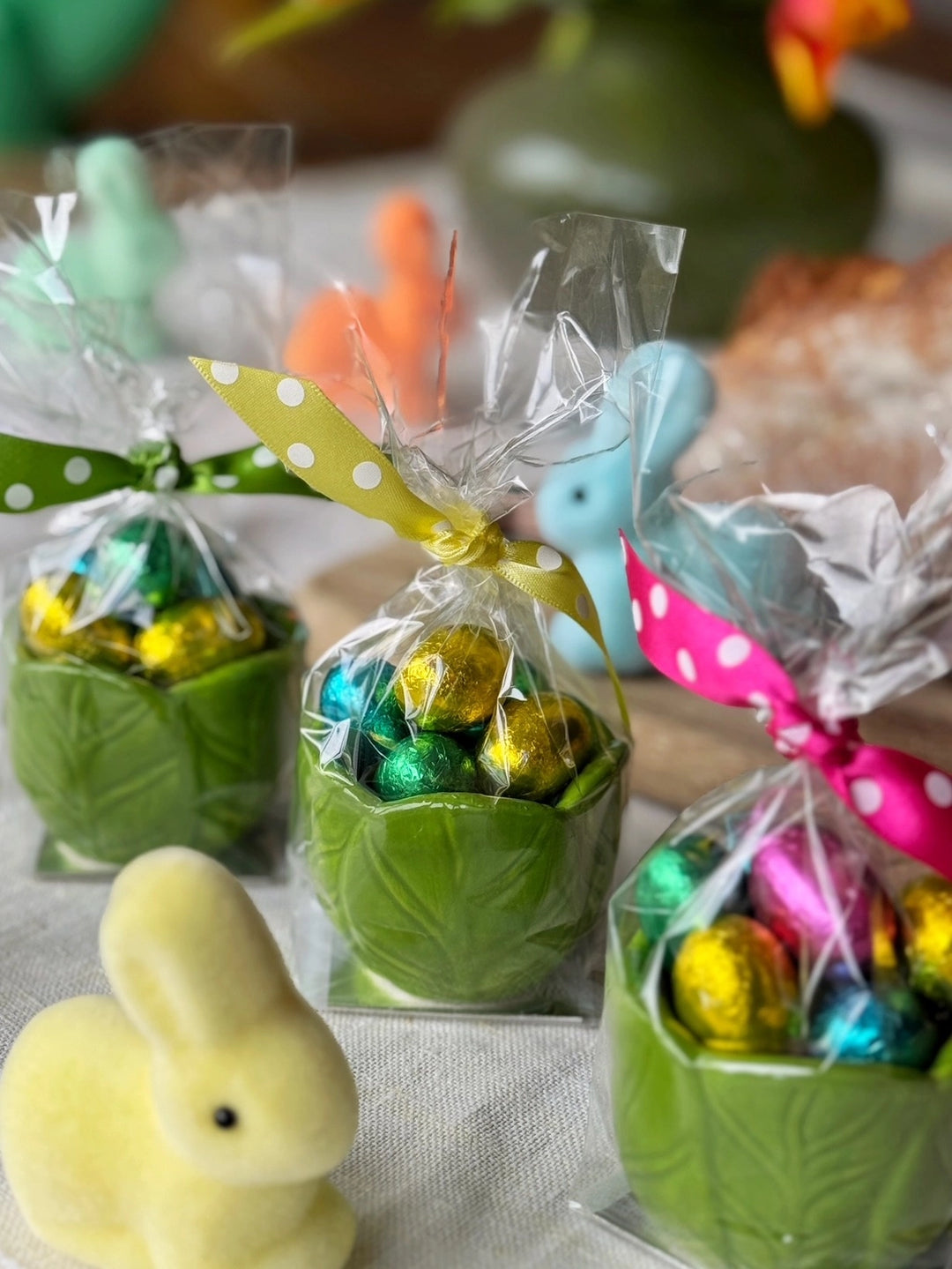 Easter Cabbage Egg Cup with Milk Chocolate Eggs