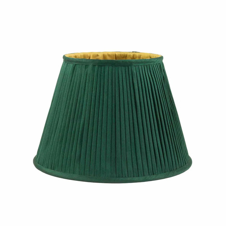 Racing Green & Gold Pleated Lampshade