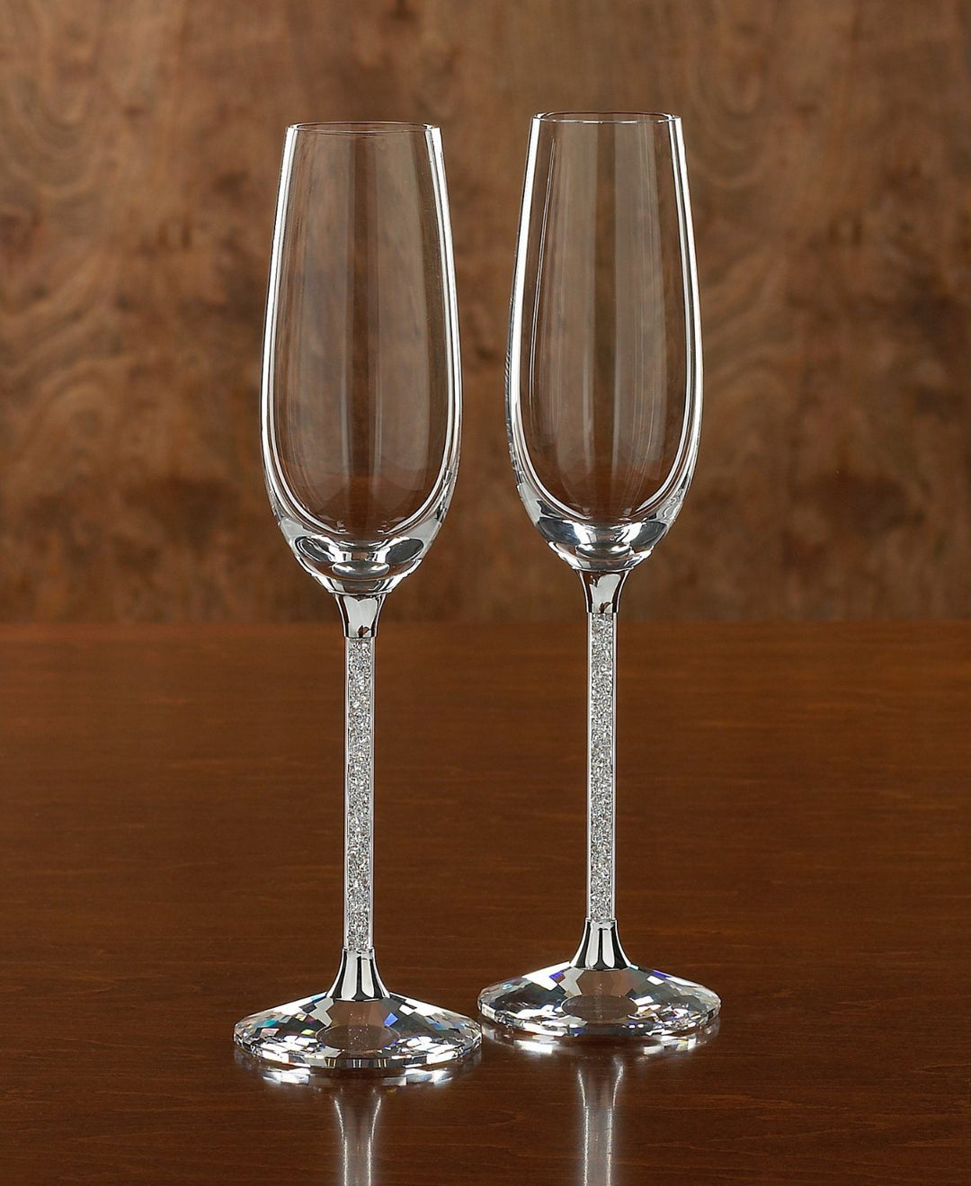 Swarovski Crystal Champagne Flutes - Pair