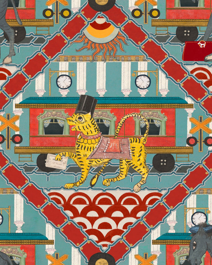 Gare Du Nord Wallpaper - Aquamarine | Orient Express Collection