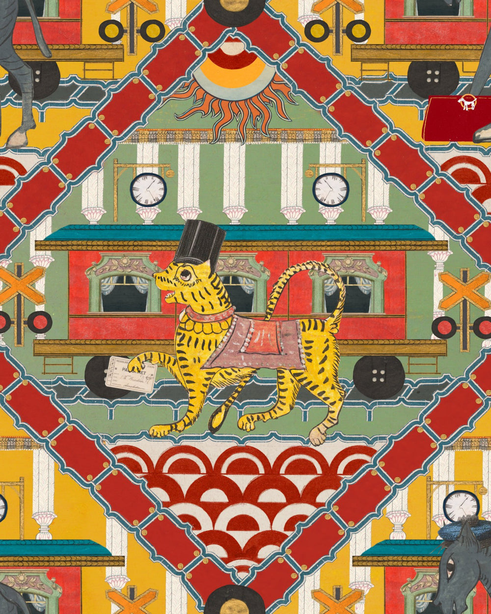 Gare Du Nord Wallpaper - Lemon | Orient Express Collection