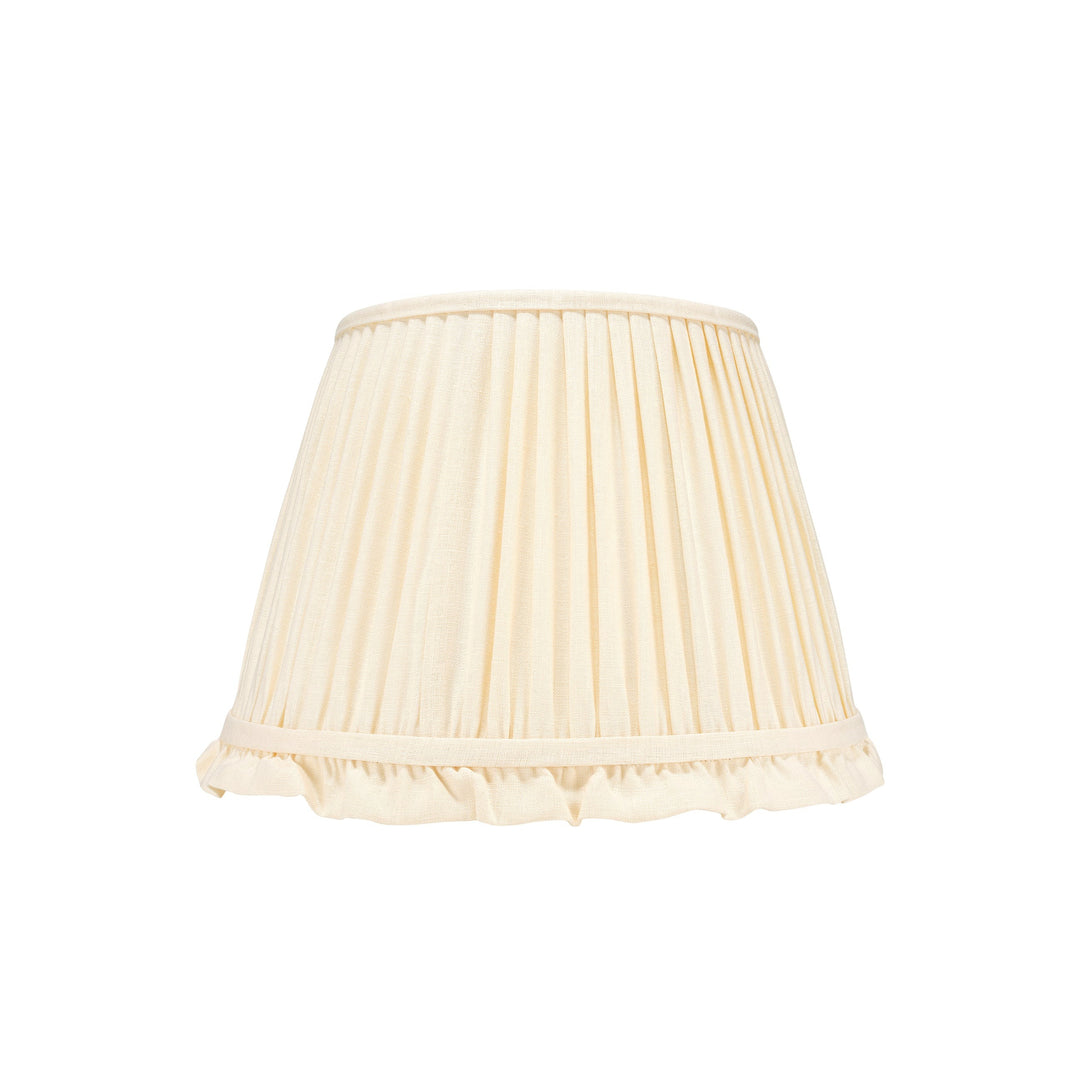 Frilled Pleated Linen Lampshade - Cream