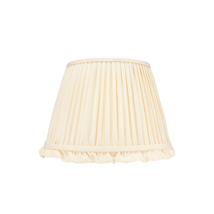 Frilled Pleated Linen Lampshade - Cream