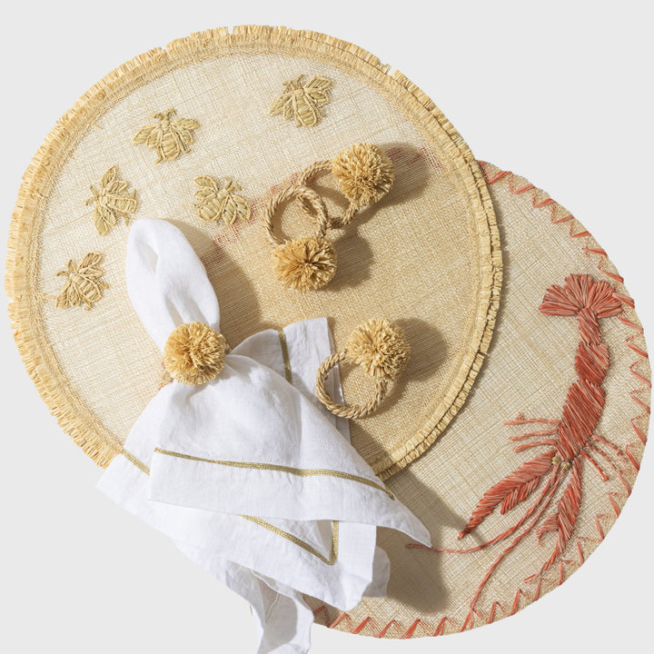 Straw Bee Placemat, Set of Four
