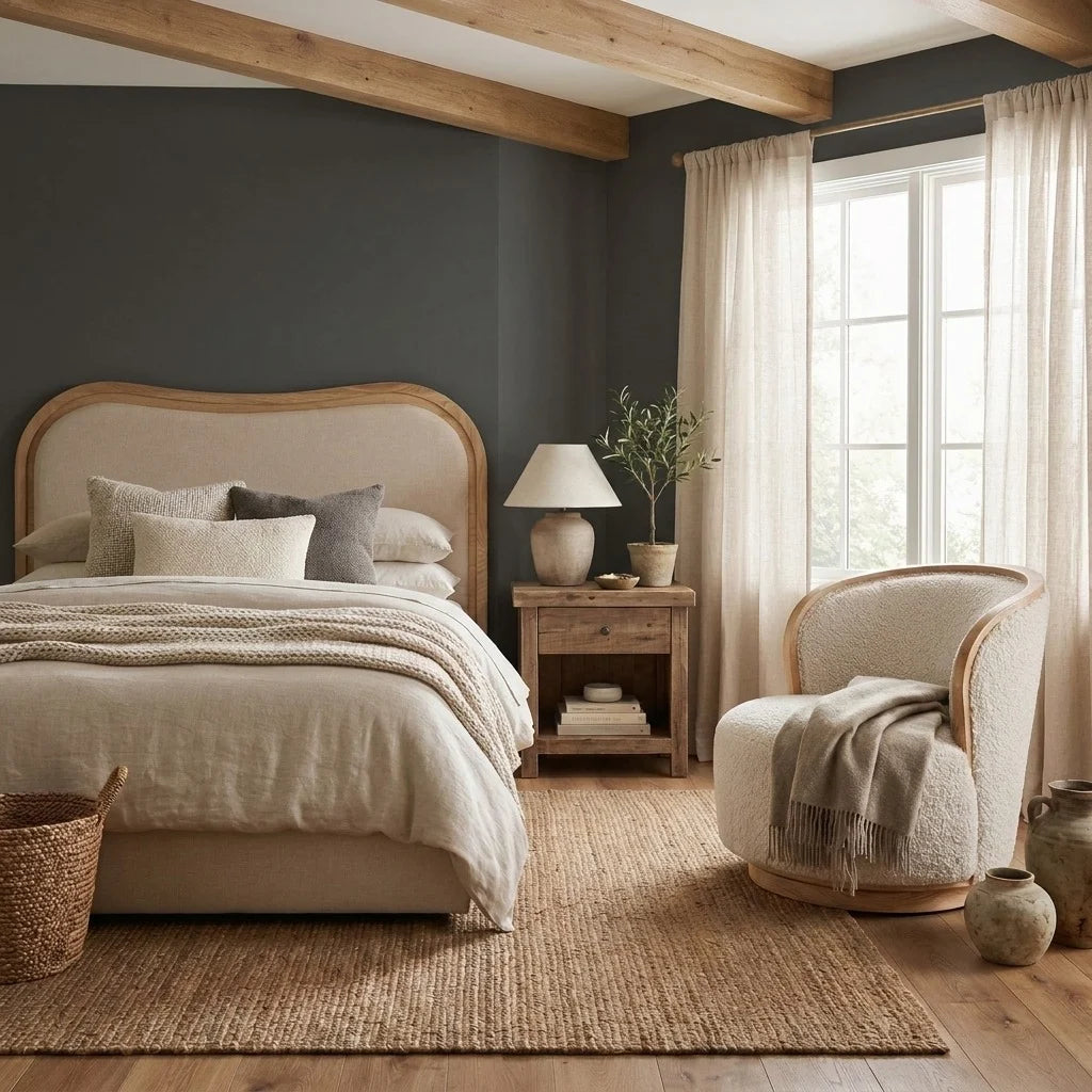 Sandford Curved Upholstered Bed