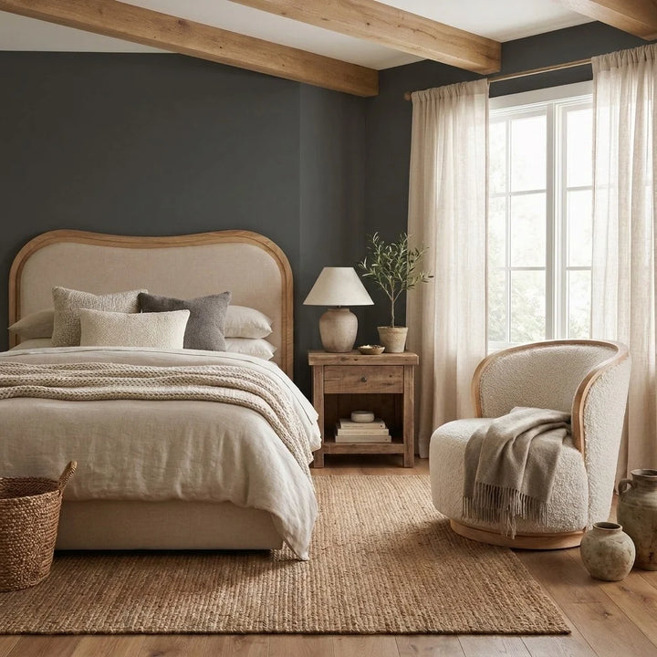 Sandford Curved Upholstered Bed