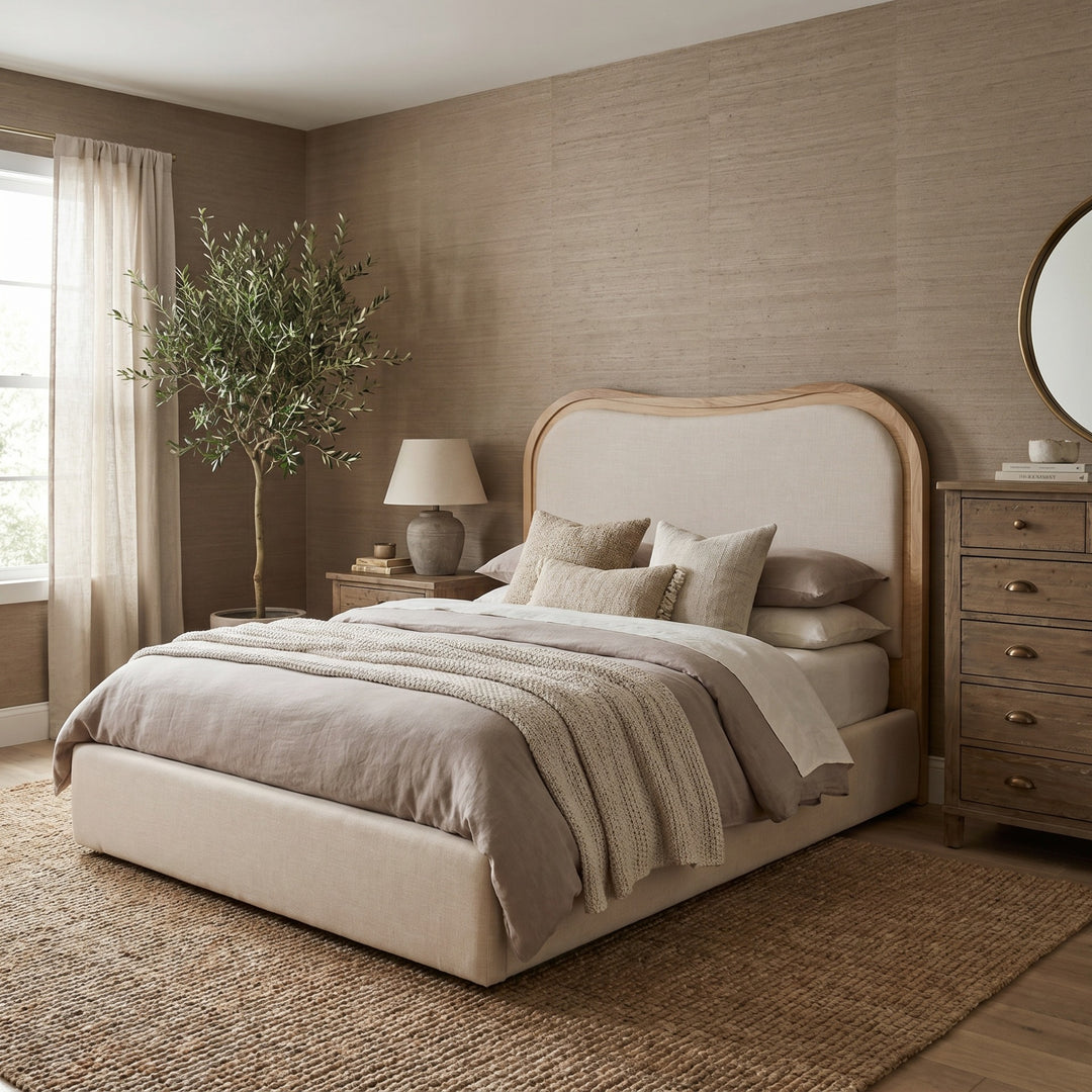 Sandford Curved Upholstered Bed
