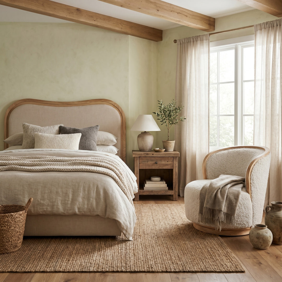 Sandford Curved Upholstered Bed