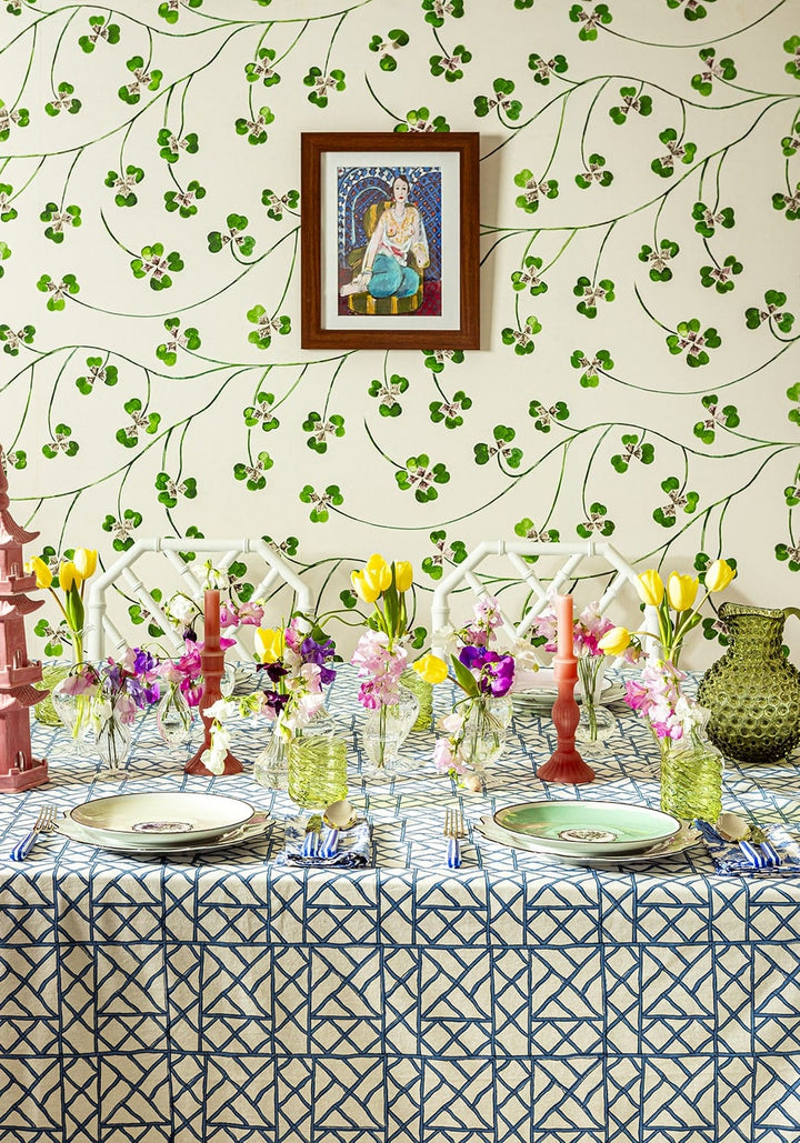 Lily's Blue Bamboo Breeze Tablecloth