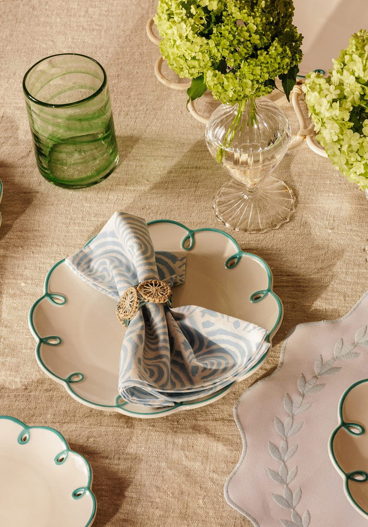 Atlántico Iraca Woven Napkin Ring - Blue