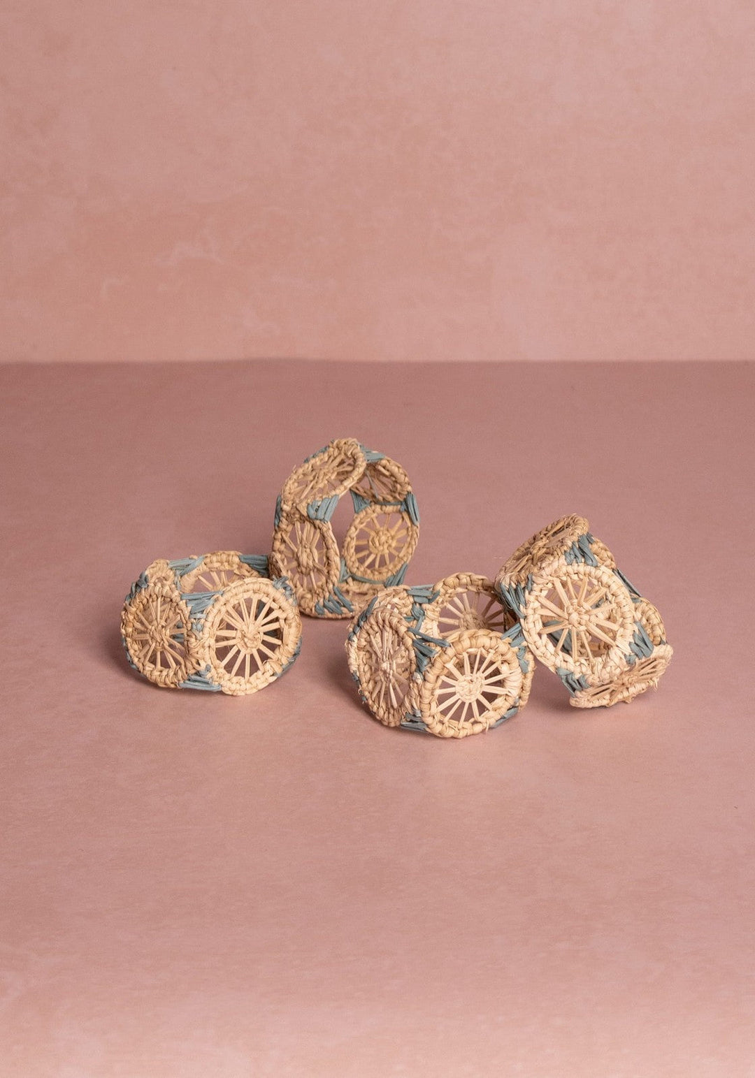 Atlántico Iraca Woven Napkin Ring - Blue