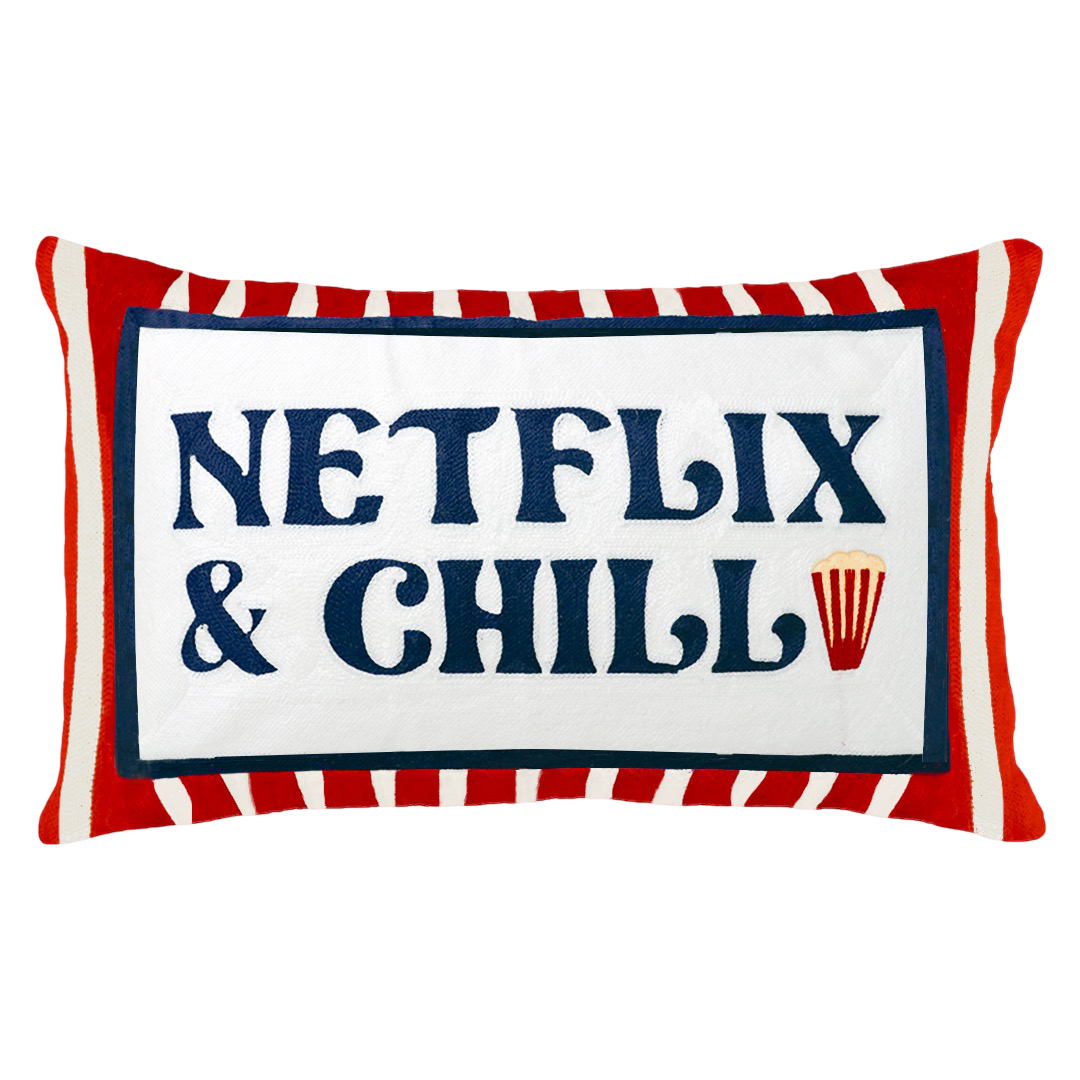 Netflix & Chill Needlepoint Pillow