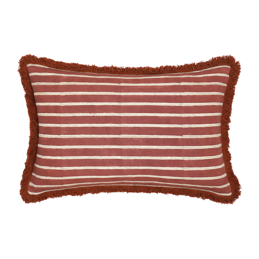 Edo Stripe Cushion - Red