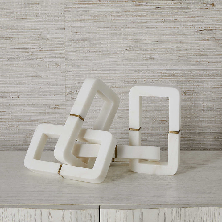 Connection Sculpture - White Marble