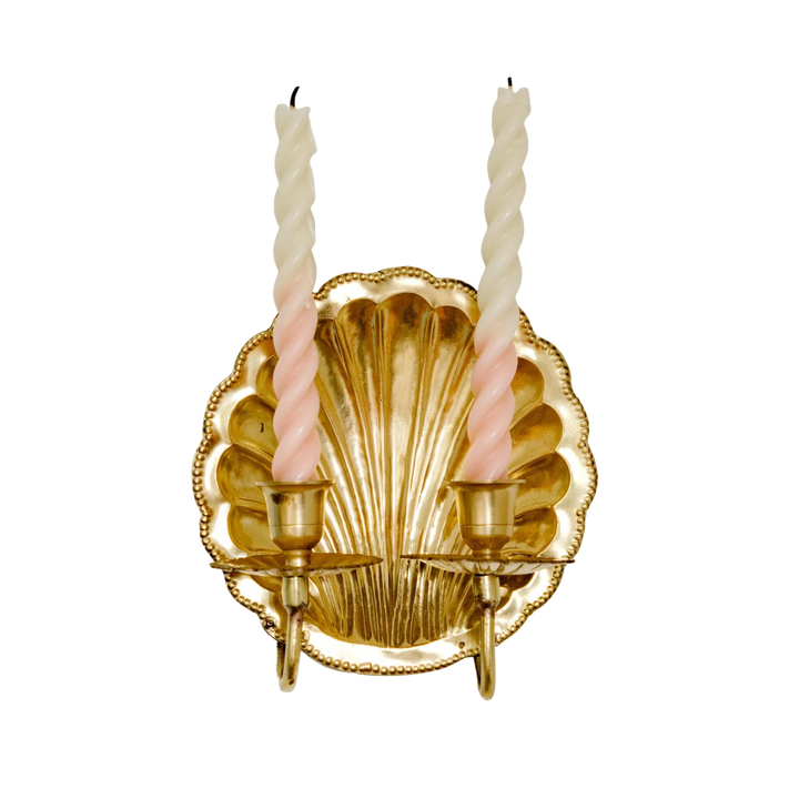 Shell Brass Wall Sconce - Double