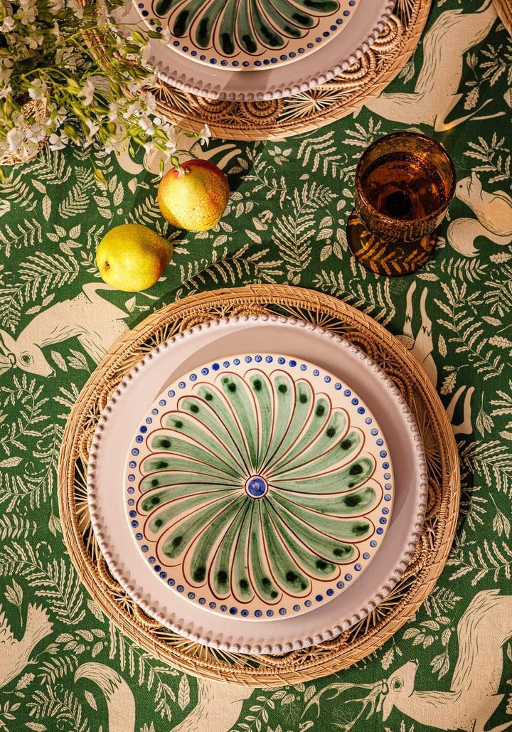 Peacock Side Plate, Green Set of 4