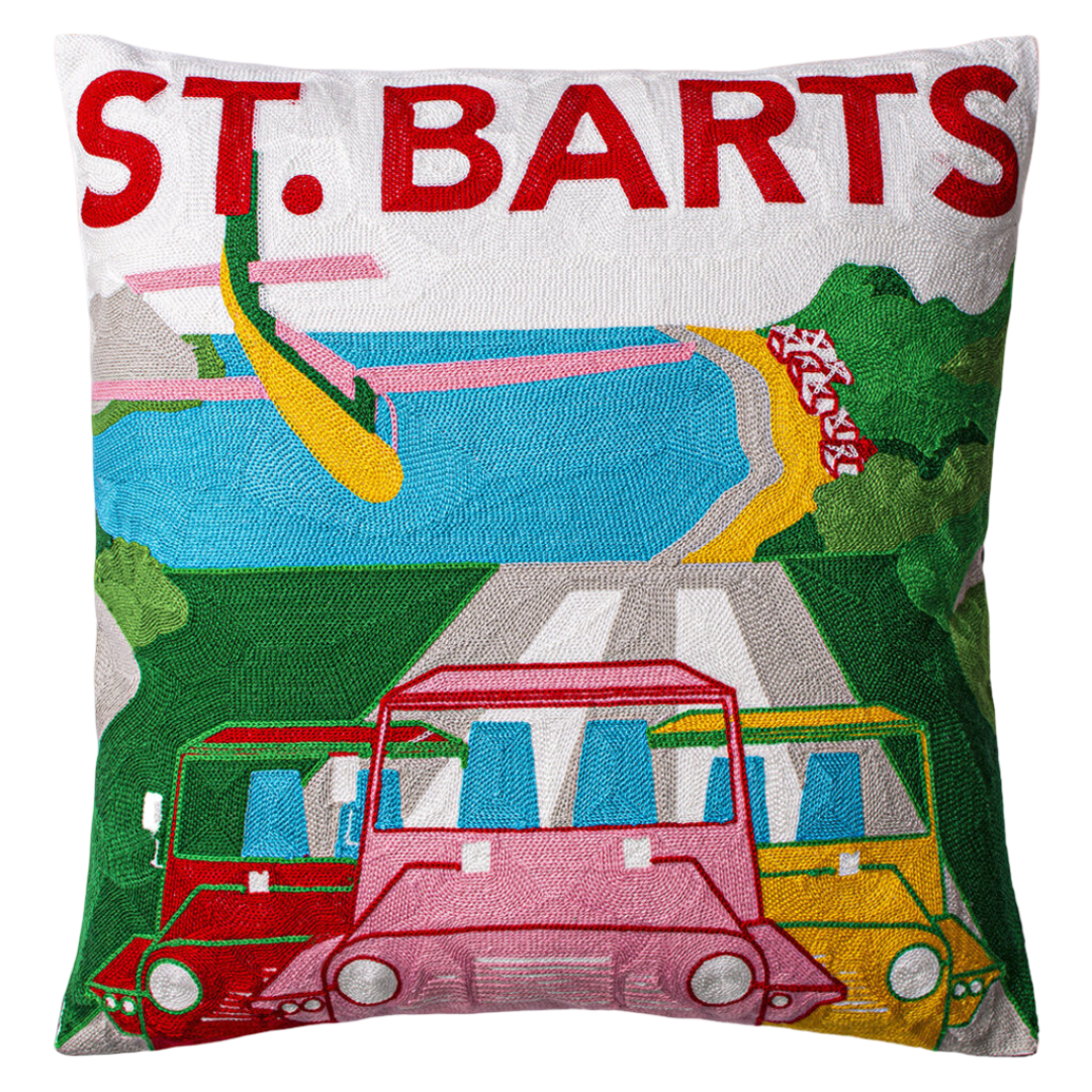 St. Barts Tropical Needlepoint Pillow