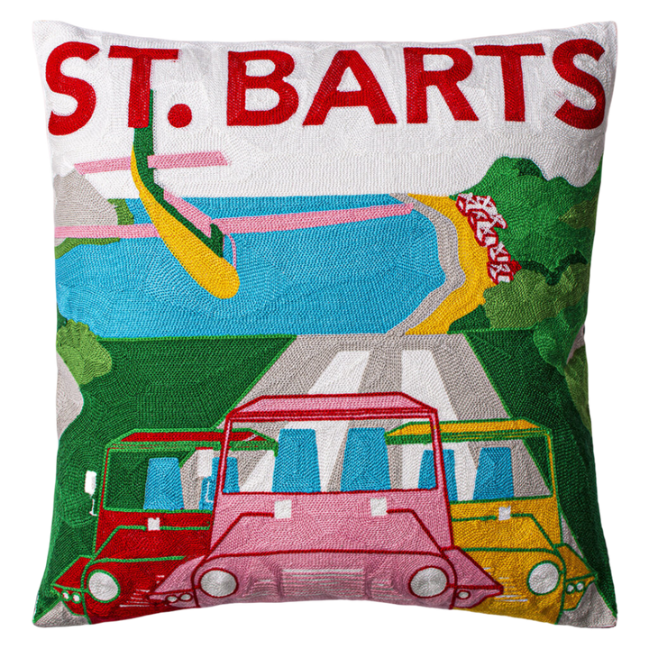St. Barts Tropical Needlepoint Pillow