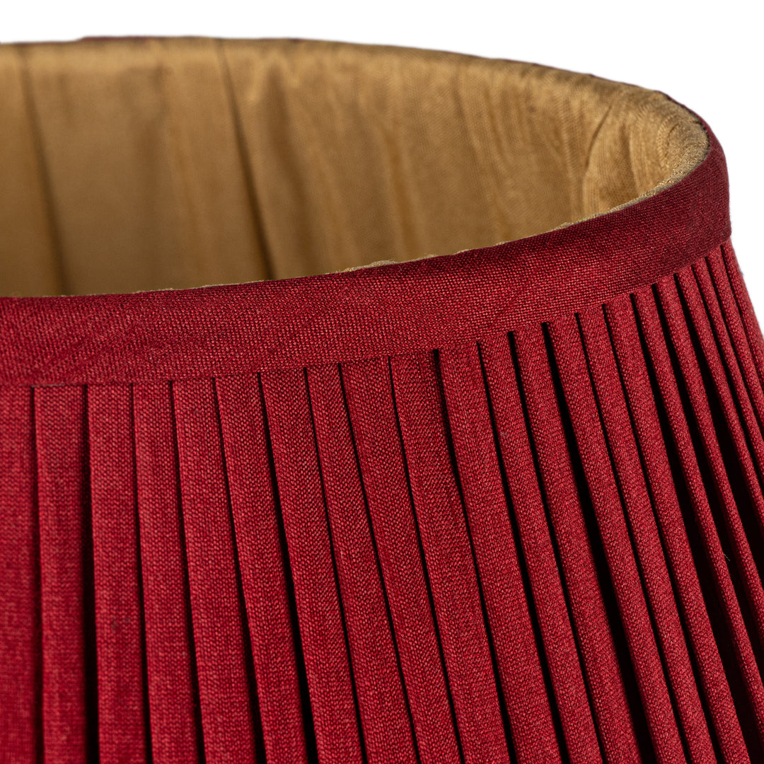 Burgundy & Gold Pleated Lampshade