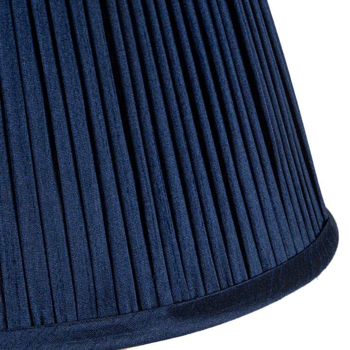 Navy Blue & Gold Pleated Lampshade