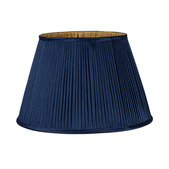 Navy Blue & Gold Pleated Lampshade