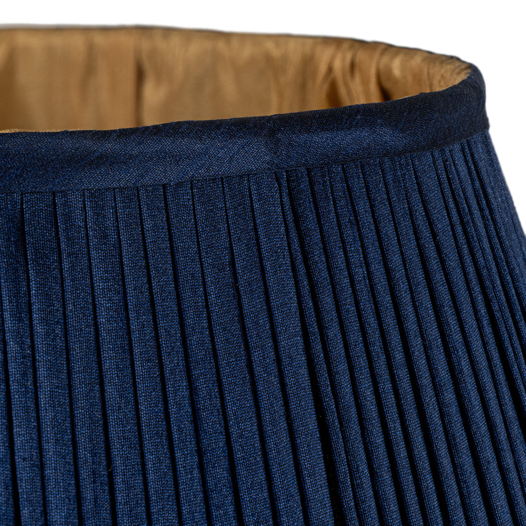 Navy Blue & Gold Pleated Lampshade