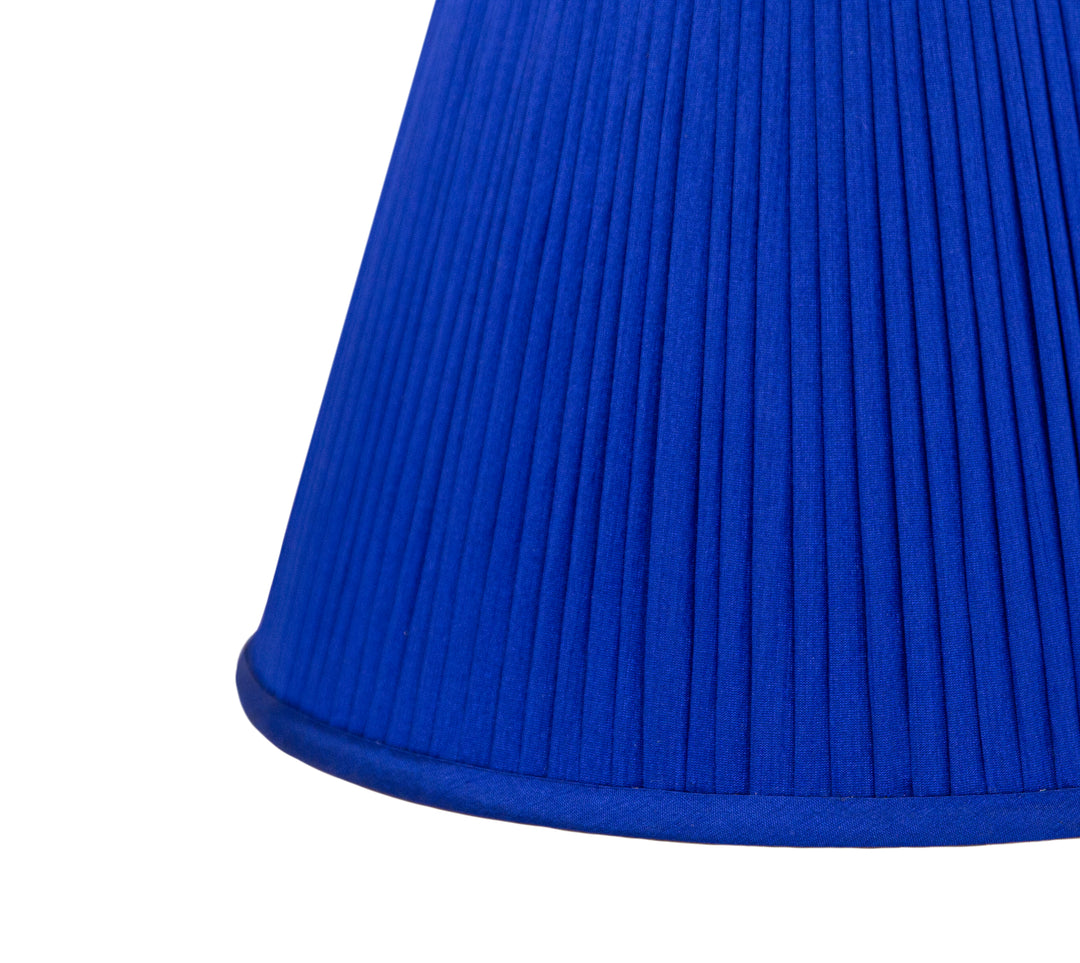 Royal Blue & Gold Pleated Lampshade