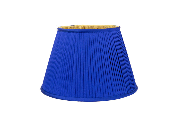 Royal Blue & Gold Pleated Lampshade