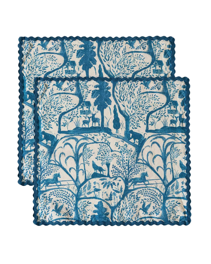 The Enchanted Woodland Dusk Blue Napkins - Pair
