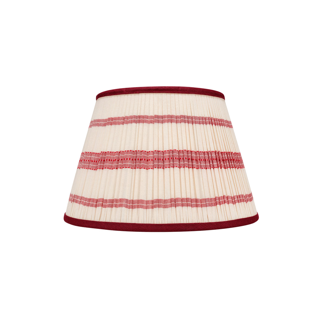 Embroidered Red Stripe Pleated Lampshade