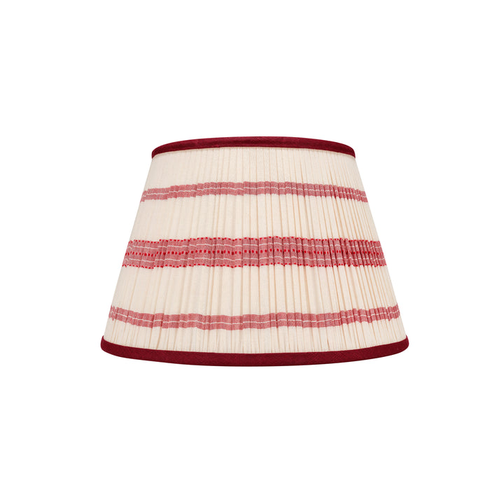 Embroidered Red Stripe Pleated Lampshade