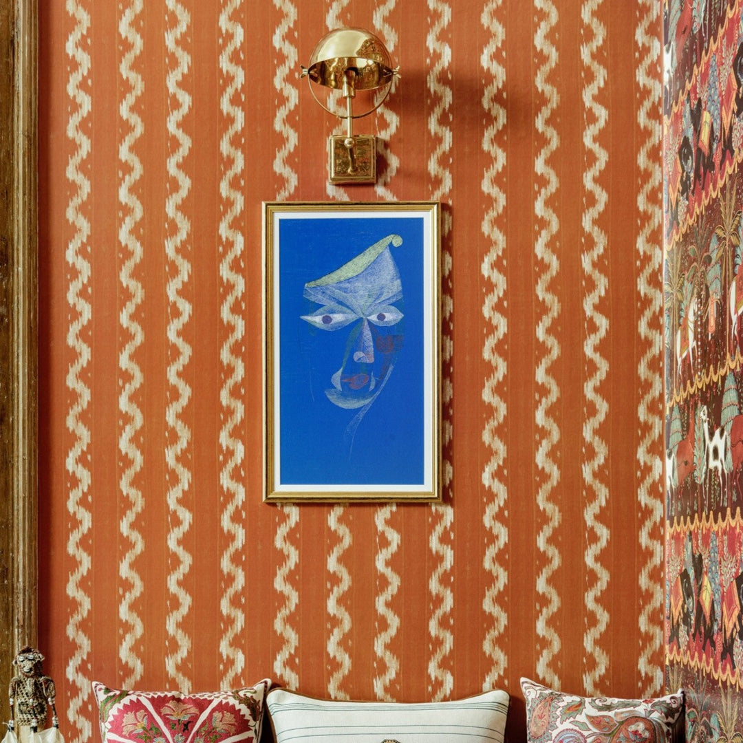 Vintage Ikat Wallpaper in Apricot | MIND THE GAP