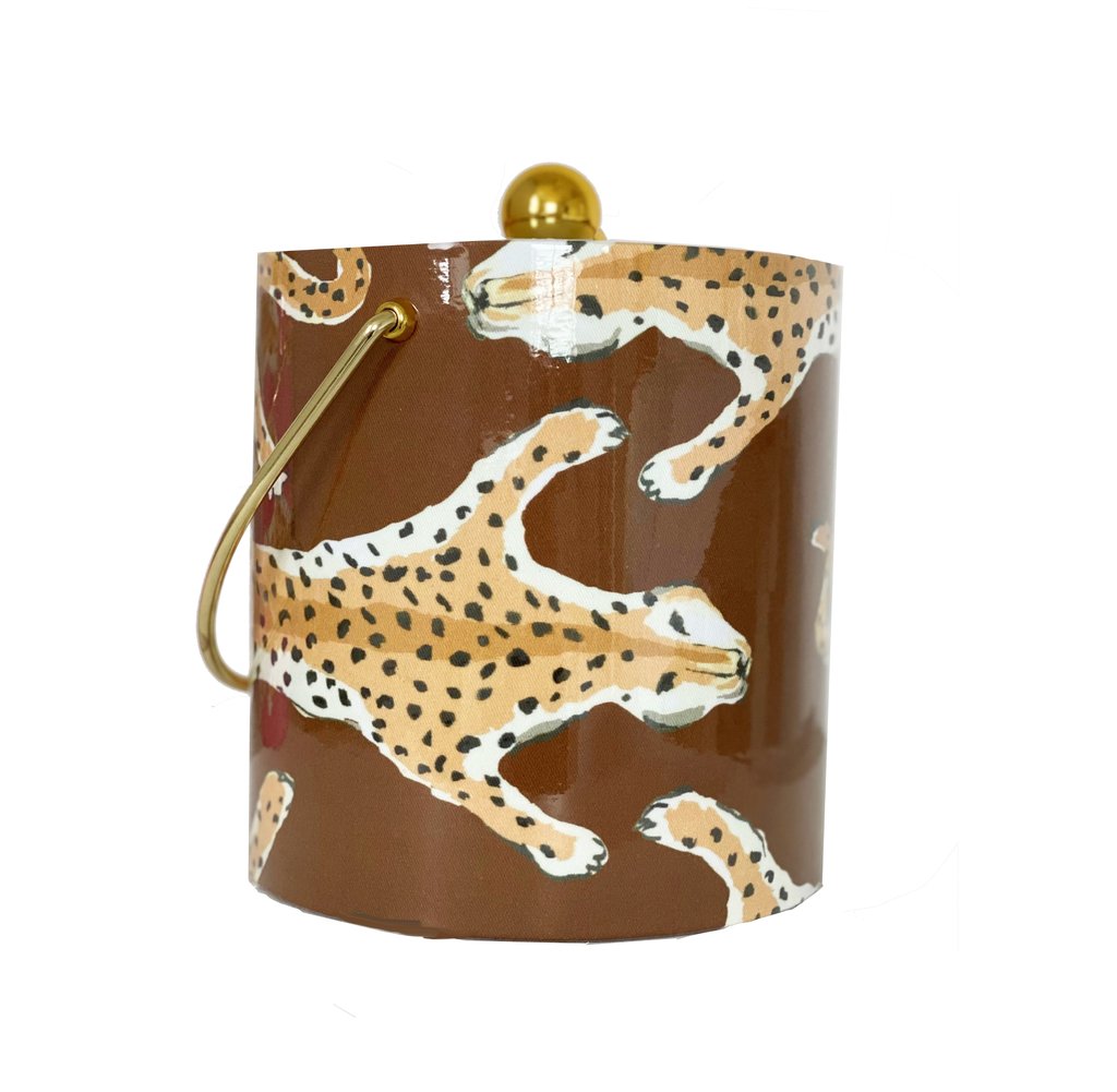 Leopard Acrylic Ice Bucket - Brown