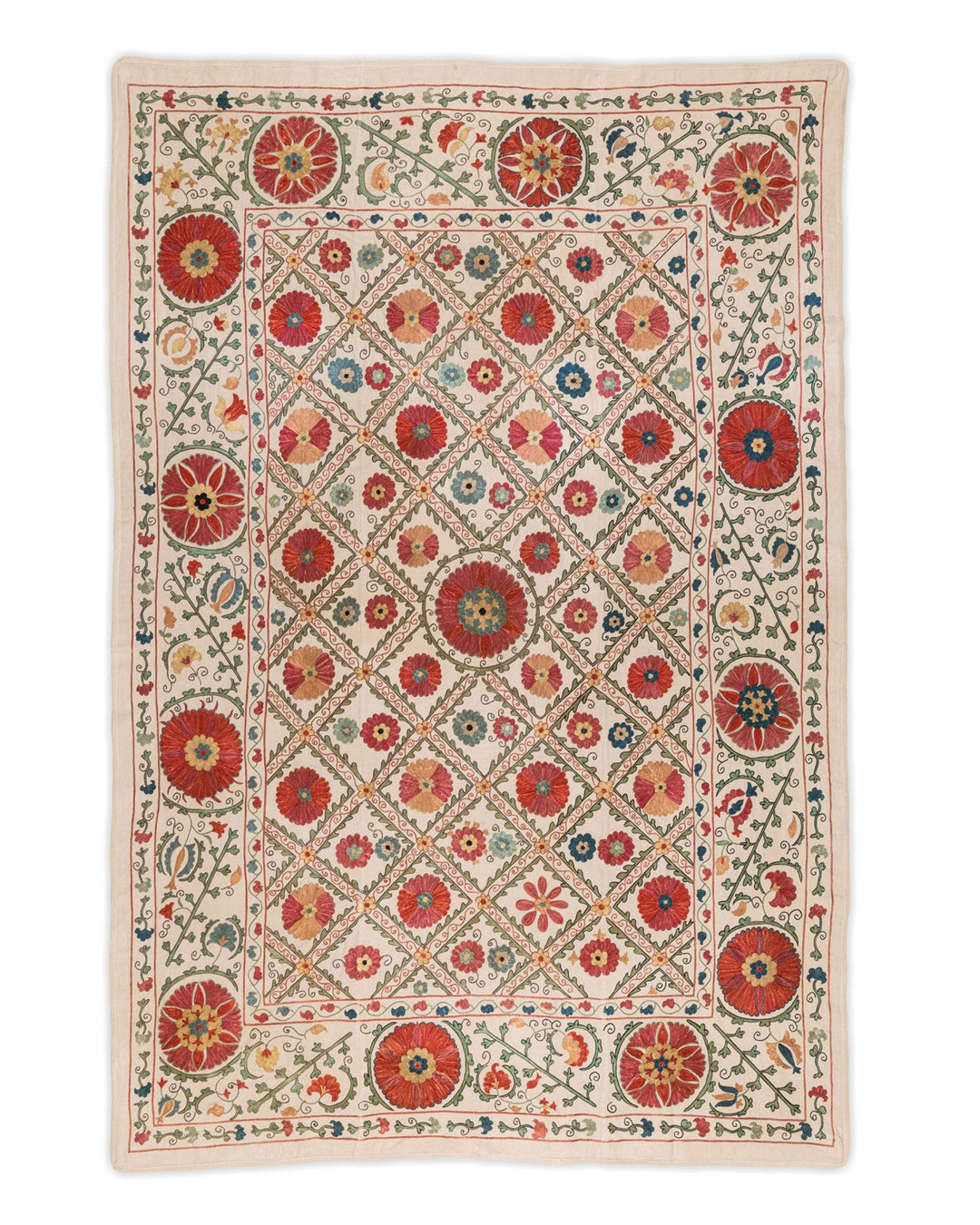 Bukhara Suzani Silk Embroidered Bed Runner