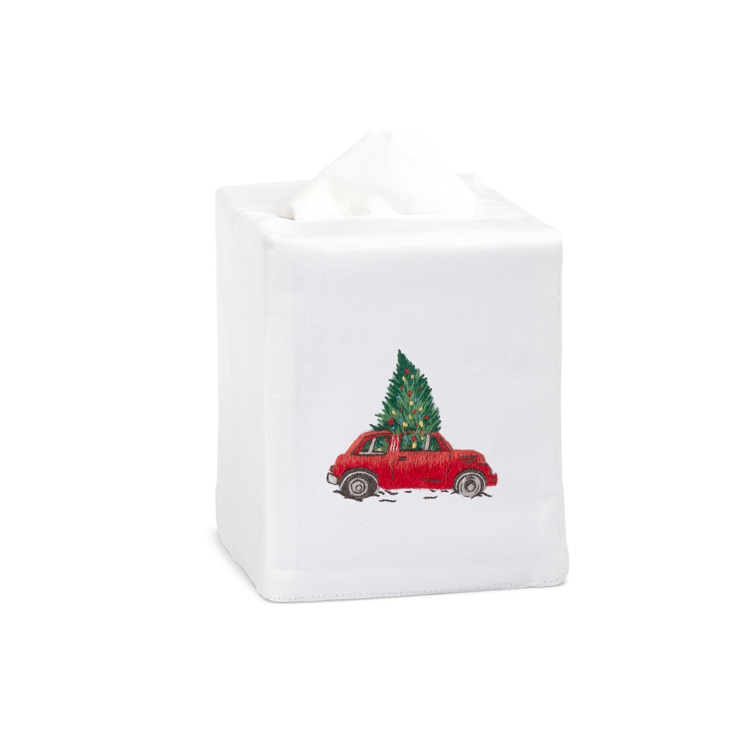 Christmas Tree Car Embroidered Tissue Box Cover