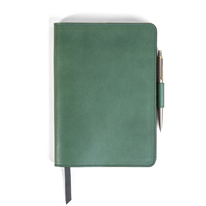 Leather Refill Notebook Cover - Racing Green