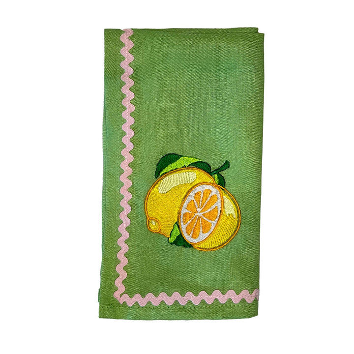 Fruity Embroidered Linen Napkins